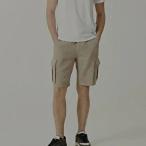 04651/ Braun Hamburg Men's Linen Cargo Bermudas shorts 100% linen small